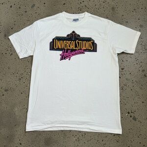 VTG Universal Studios Hollywood T Shirt L Neon Puffy Single Stitch USA 80s 90s